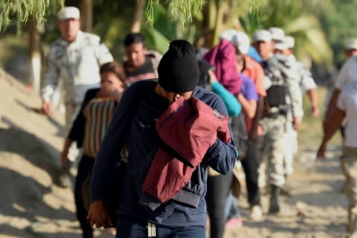 Mexican migration authorities estimate that more than 2,000 people were 'rescued' after they crossed the border with Guatemala