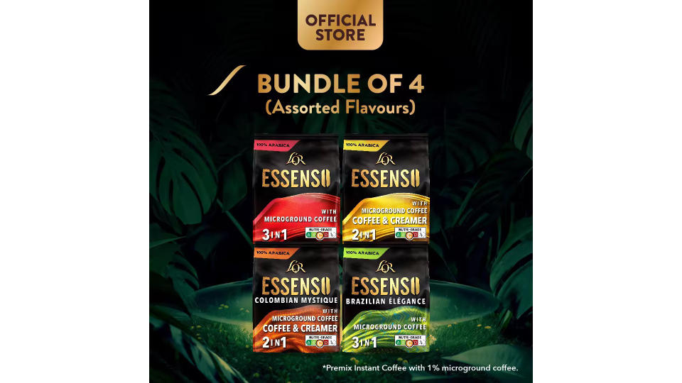 (Bundle of 4) L'OR Essenso with Microground Instant Coffee, 20 Sticks. (Photo: Lazada SG)