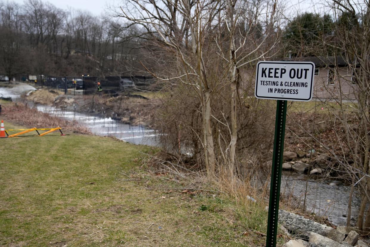 Sulphur Run in East Palestine continues to be cleaned and tested after a train derailed Feb. 3. An overheated wheel bearing caused the dangerous derailment that spilled more than 100,000 gallons of toxic chemicals into the air and a fire burst into flames that night.