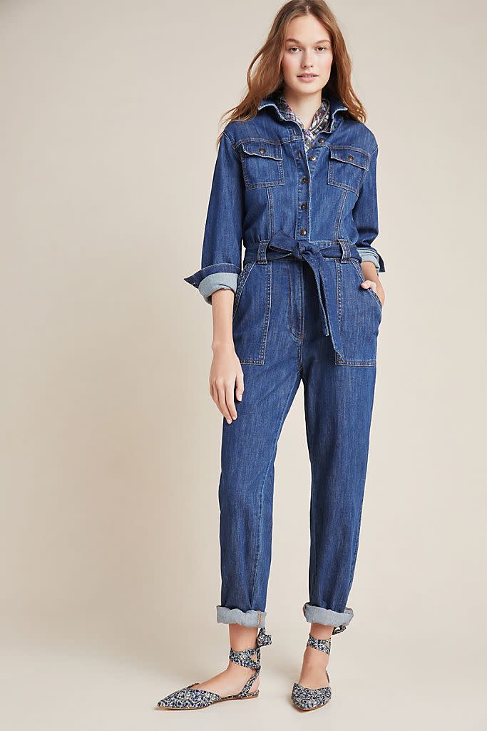 Pilcro Flynn Utility Denim Jumpsuit