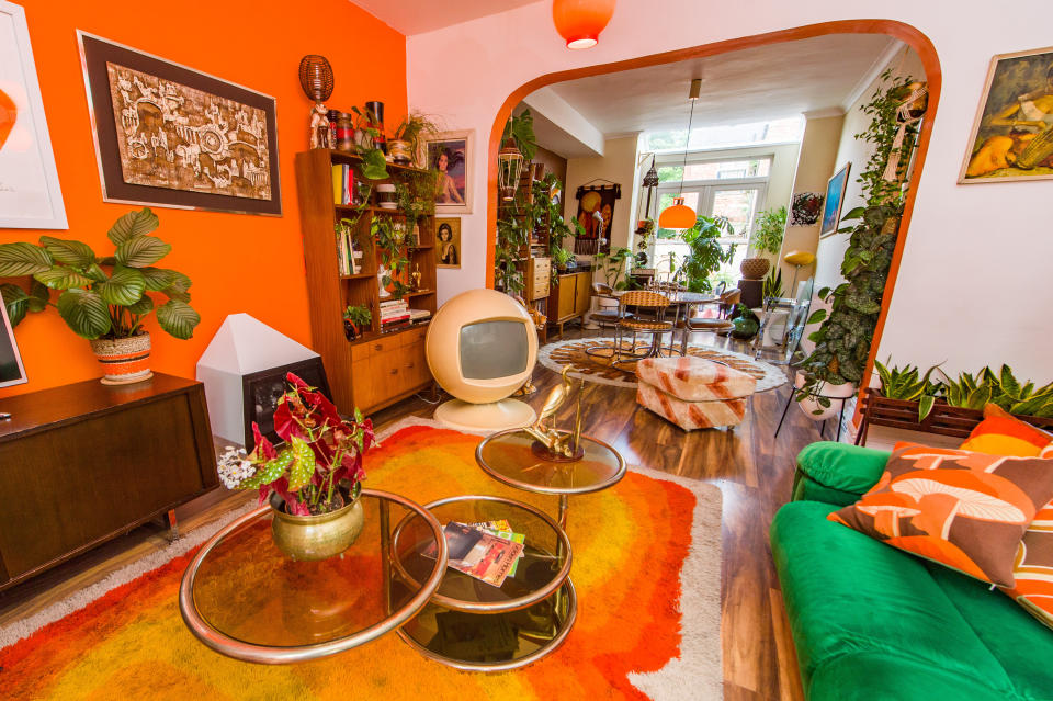 Estelle Bilson's home is a colourful mix of 1970s nostalgia. (SWNS)