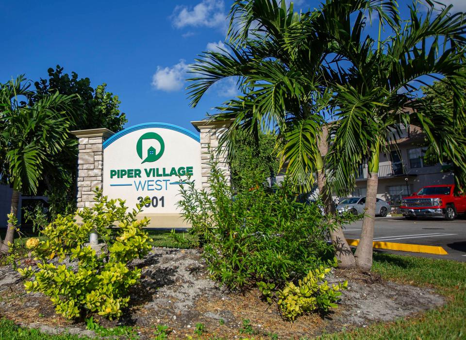 View of Piper Village apartment complex November 03, 2023, in West Palm Beach.