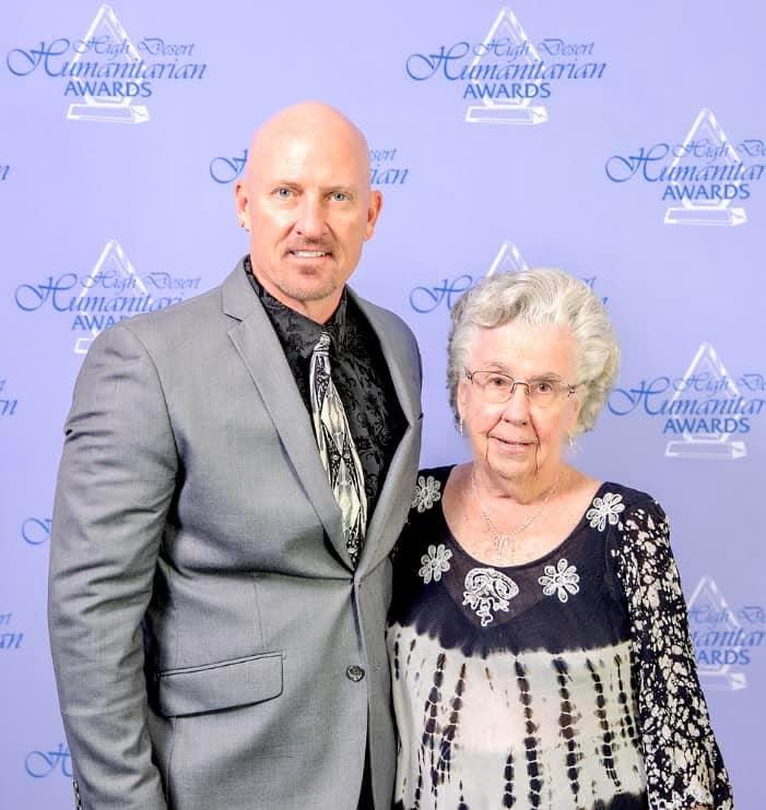 Mary Grace Mack, 93, with friend and Barstow Community Hospital spokesman John Rader. Mack will be remembered during a service at 1 p.m. on March 2 at First Baptist Church in Barstow.