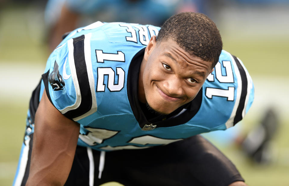 What if the Panthers' DJ Moore had gone one pick earlier to the New England Patriots? (AP Photo)