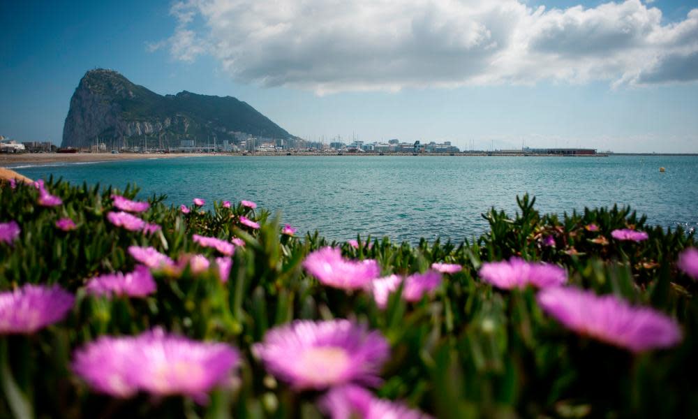 The Rock of Gibraltar seen from the Spanish city of Cadiz.