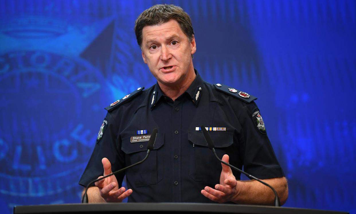 <span>Victoria Police chief commissioner, Shane Patton. The force says the cost of living and high inflation is driving an increase in retail theft.</span><span>Photograph: James Ross/AAP</span>