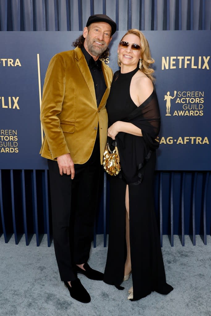 (L-R) Troy Kotsur and Deanne Bray attend the 30th Annual Screen Actors Guild Awards at Shrine Auditorium and Expo Hall on February 24, 2024 in Los Angeles, California.