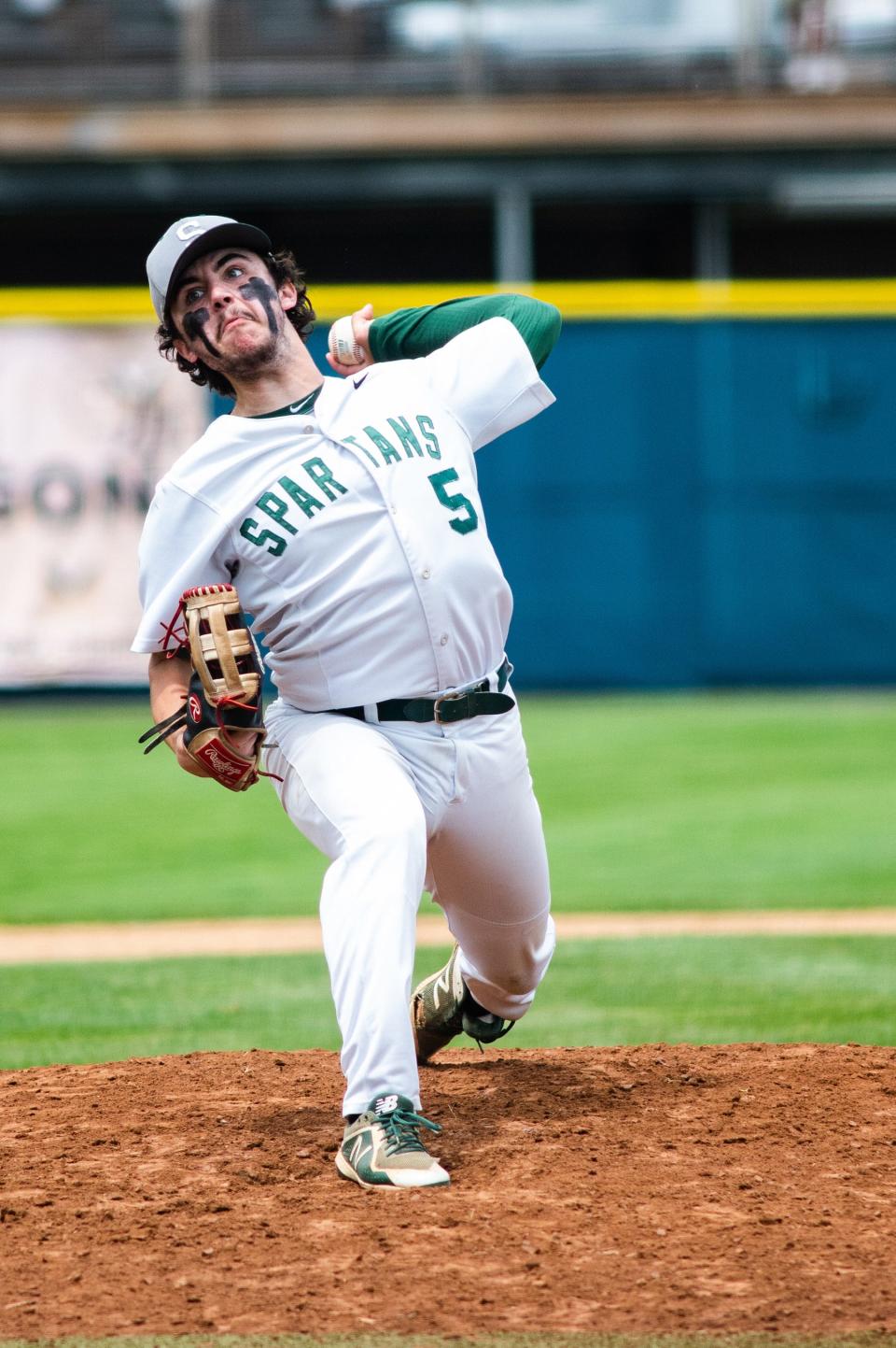 Spackenkill's Andrew Speranza pitches during the Class B sub regional baseball game at Cantine Field in Saugerties, NY on Thursday, June 2, 2022. Spackenkill defeated Rye Neck 8-5.