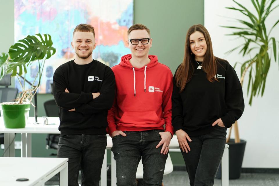 Founders of Mate Academy (L-R): Max, Roman, Anna. (Mate Academy's press service)