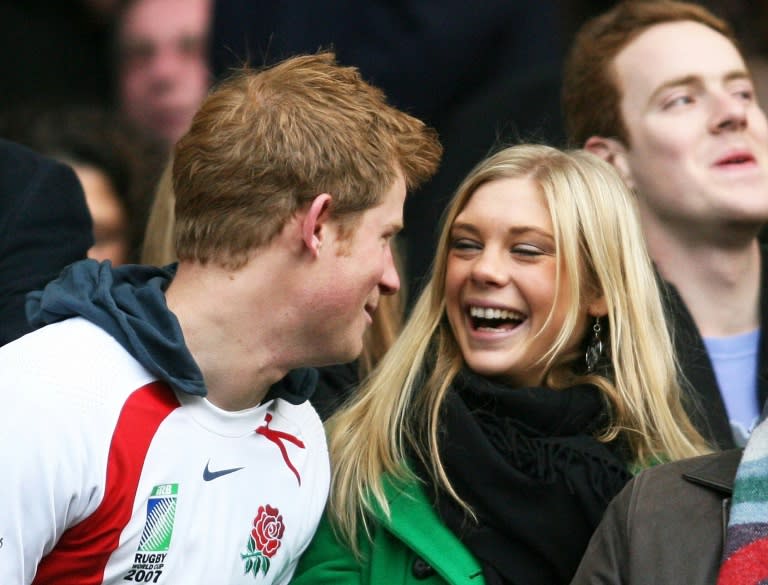 Prince Harry and Chelsy Davy attended a South Africa and England rugby match in London in 2008