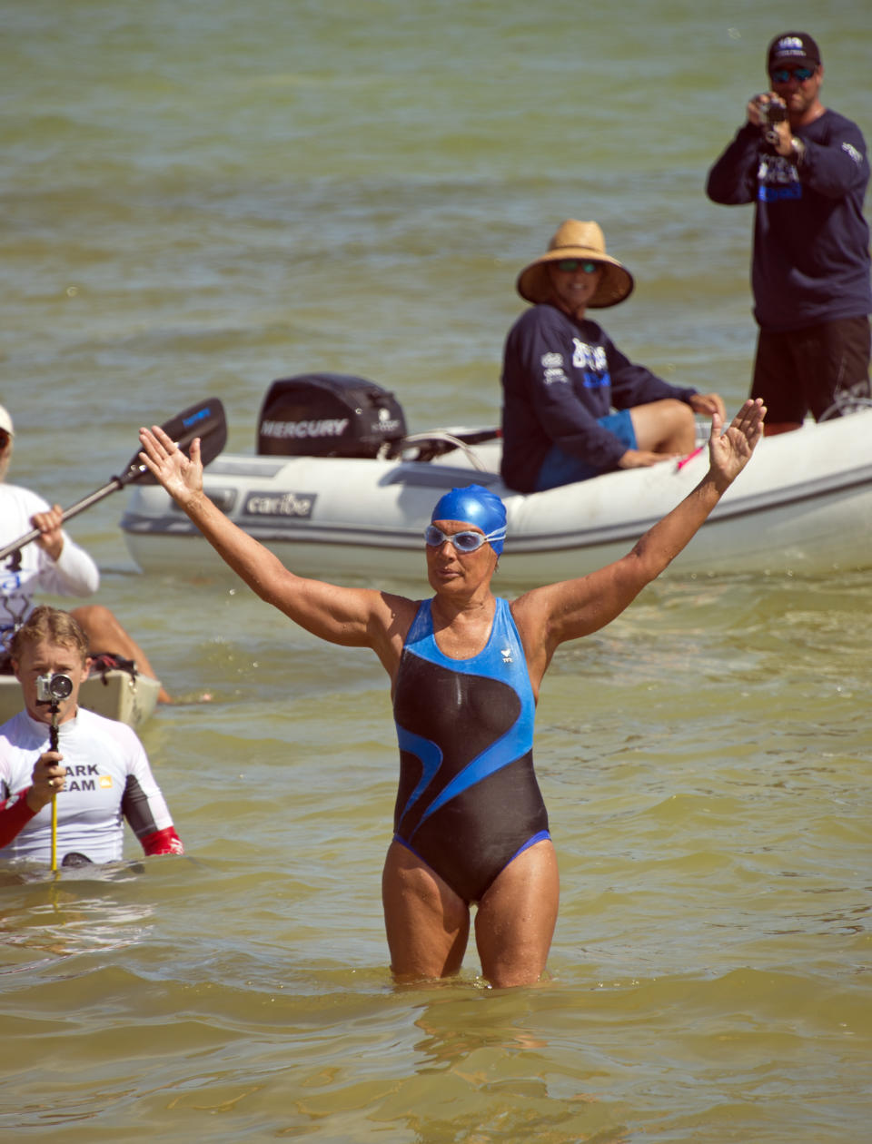 Diana Nyad Makes Another Attempt To Swim The Florida Straits Without Shark Cage