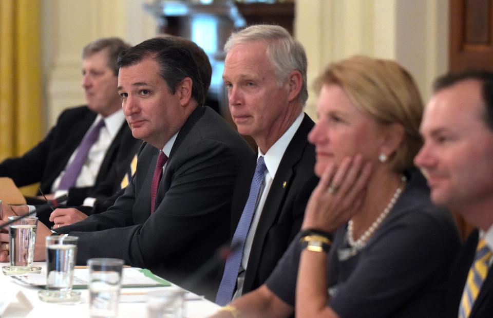 Sens. Ted Cruz and Ron Johnson, who plan to contest Joe Biden's win, in Washington in 2017.