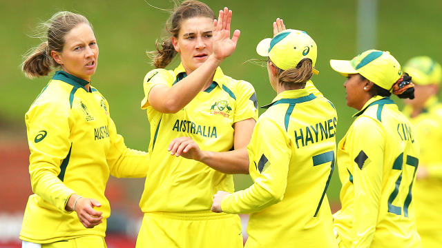 The Aussies, pictured here in action against Bangladesh at the women&#39;s World Cup.