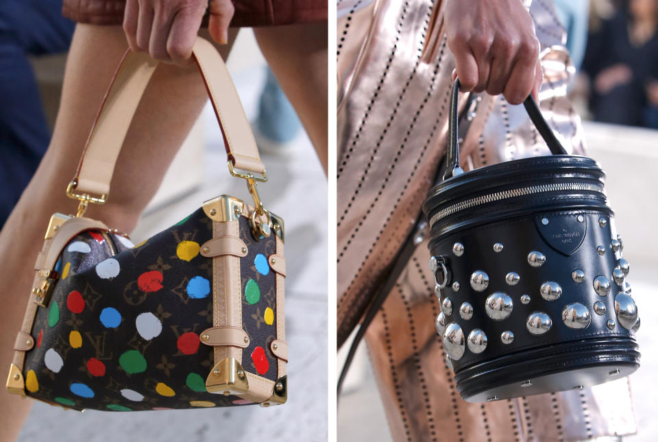 Two bag styles from the Louis Vuitton X Yayoi Kusama collection, seen as part of its resort 2023 collection. - Credit: Courtesy