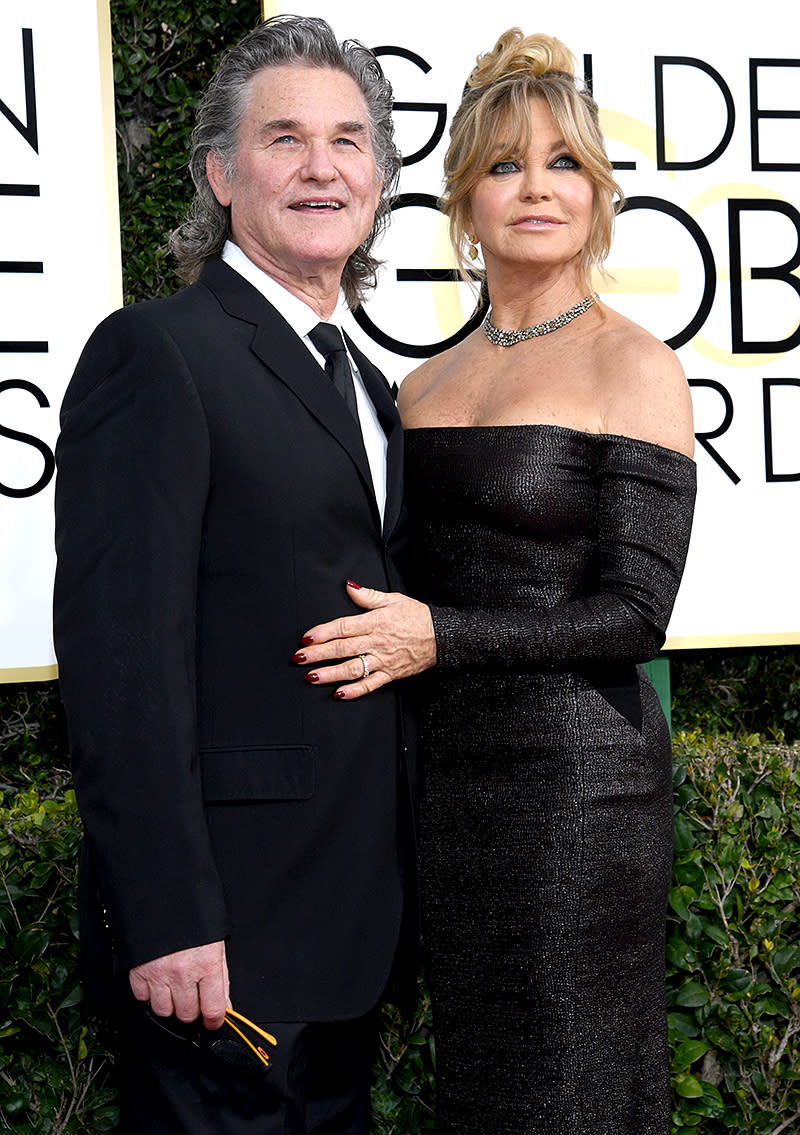 <p>Actors Kurt Russell and Goldie Hawn arrive to the 74th Annual Golden Globe Awards held at the Beverly Hilton Hotel on January 8, 2017. (Photo by Kevork Djansezian/NBC/NBCU Photo Bank via Getty Images) </p>