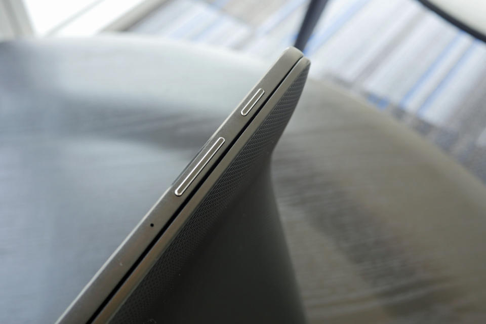 Up top, is the power button and volume rocker for the Galaxy View.