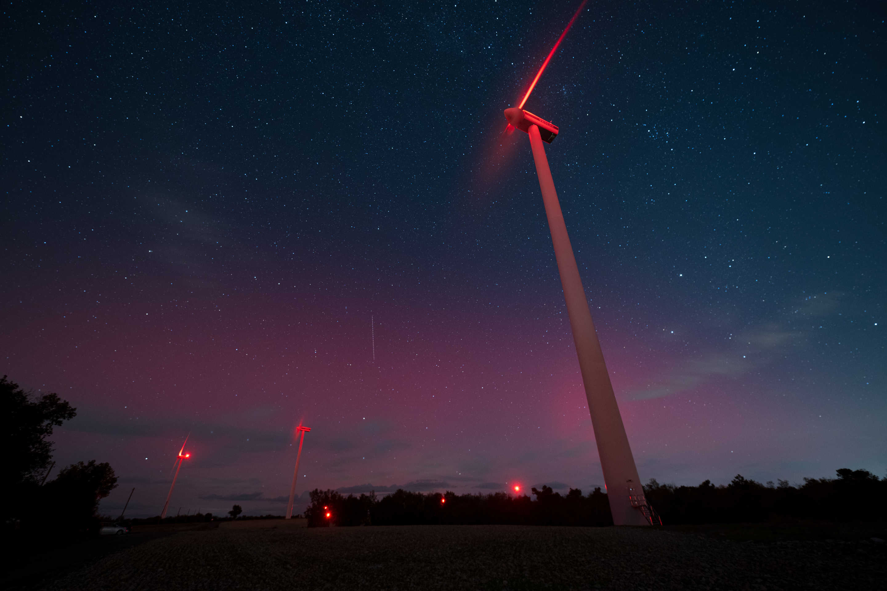 An aurora borealis from the Pujalt astronomical observatory, on 11 October, 2024 in Pujalt, Barcelona, Catalonia, Spain. (Lorena Sopena/Europa Press via Getty Images)