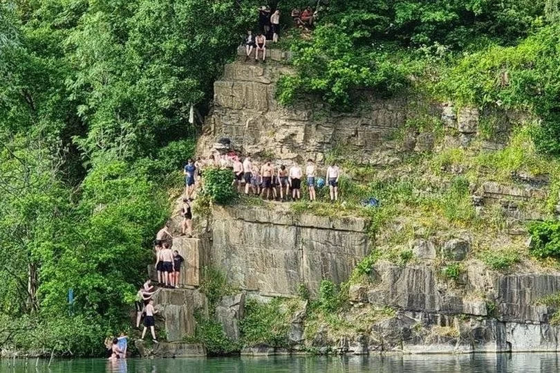 Ormskirk and Rural West Lancs Police issued this picture of teens 'putting their lives at risk' at East Quarry in Appley Bridge in 2021, a year before Jamie died