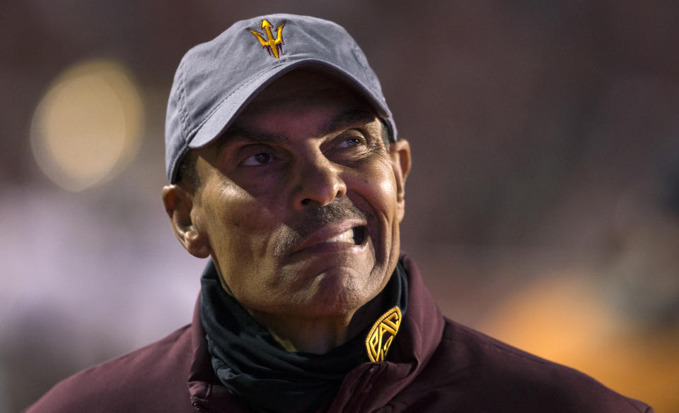 ASU head coach Herm Edwards reacts after a loss to the Utah Utes on Oct. 16, 2021. (Chris Gardner/Getty Images)