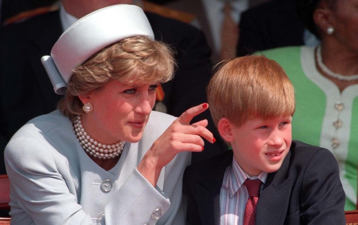 A young Prince Harry with his mother, Princess Diana, in 1995 - PA