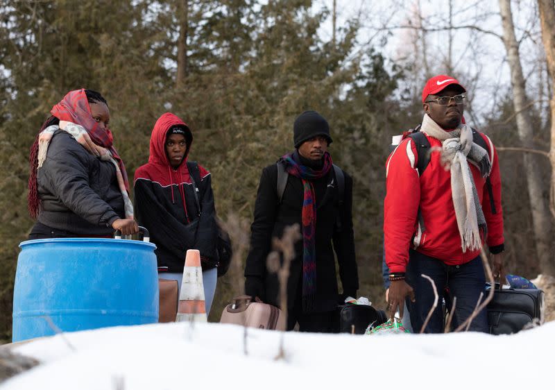 Roxham Road, an unofficial crossing point from New York State to Quebec for asylum seekers in Champlain