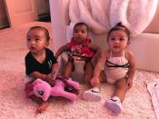 <a href="https://people.com/parents/kim-kardashian-shares-adorable-first-photo-stormi-chicago-true/" rel="nofollow noopener" target="_blank" data-ylk="slk:Cousins or triplets?;elm:context_link;itc:0;sec:content-canvas" class="link ">Cousins or triplets?</a> Kim shared an adorable photo of the three youngest family members (daughter Chicago, True, and Kylie's daughter Stormi) looking wide-eyed up at the camera — proving they already know how to hit their angles. 