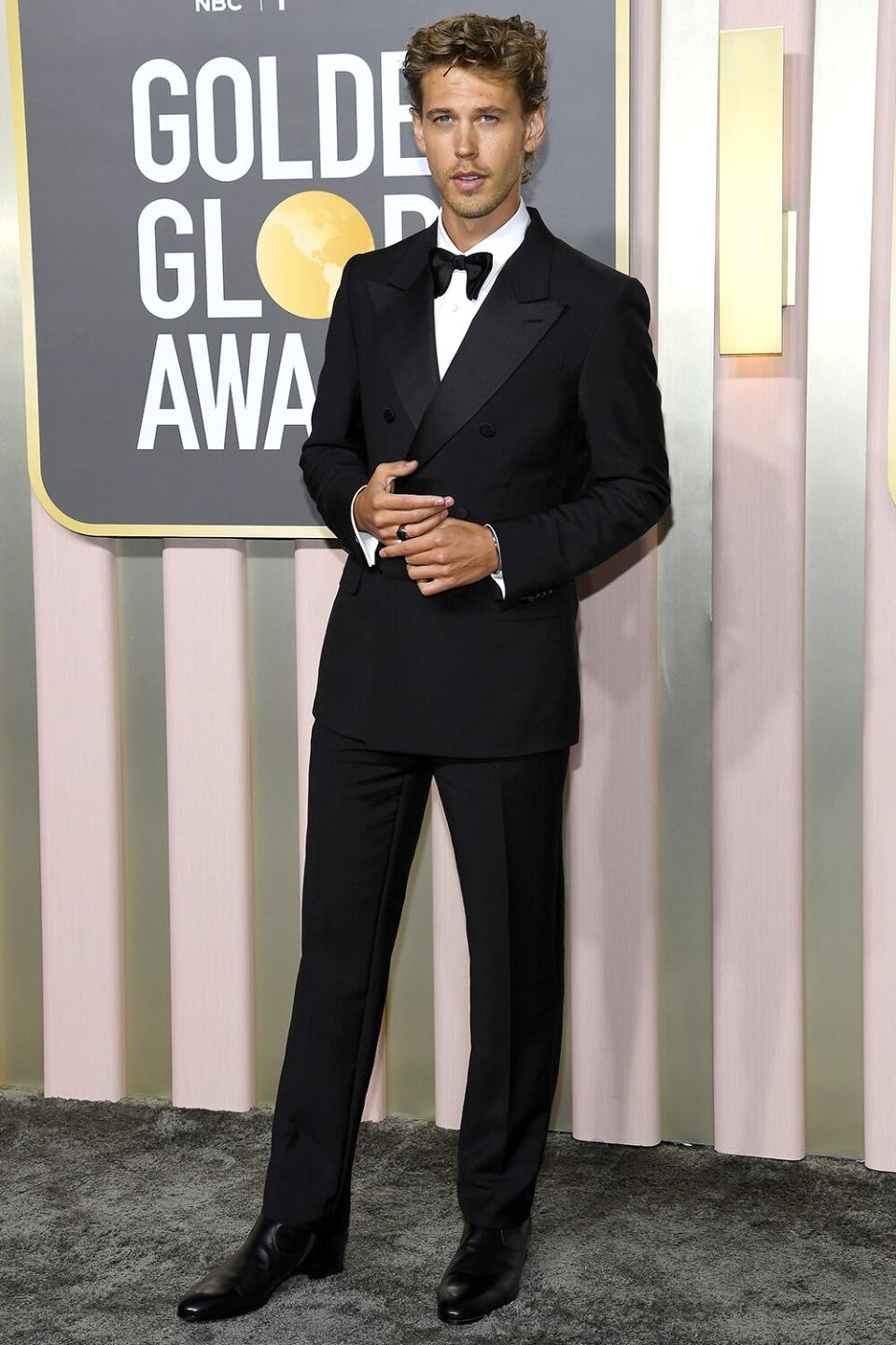 BEVERLY HILLS, CALIFORNIA - JANUARY 10: 80th Annual GOLDEN GLOBE AWARDS -- Pictured: Austin Butler arrives to the 80th Annual Golden Globe Awards held at the Beverly Hilton Hotel on January 10, 2023 in Beverly Hills, California. -- (Photo by Kevork Djansezian/NBC via Getty Images)