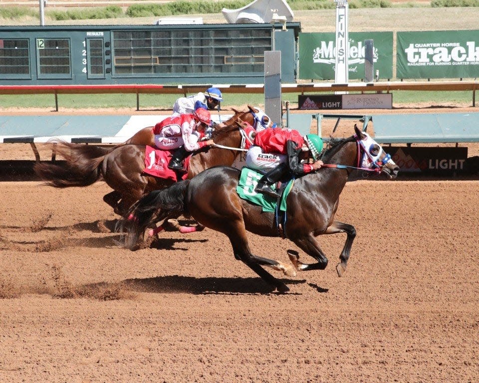 The Marksman V will be one of 10 horses in the 400-yard Ruidoso Derby on Saturday at Ruidoso Downs Race Track and Casino.