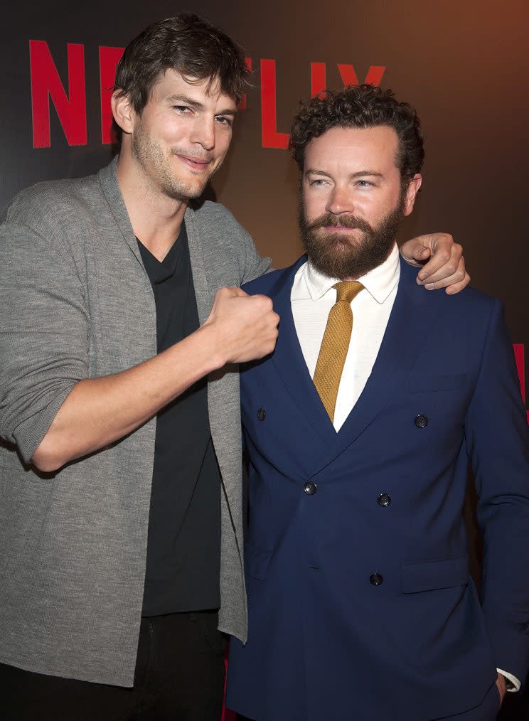Ashton Kutcher and Danny Masterson attend the 'Netflix Red Carpet' event at the Four Seasons Hotel on March 17, 2016 in Buenos Aires, Argentina. (Photo: Lalo Yasky/Getty Images) 