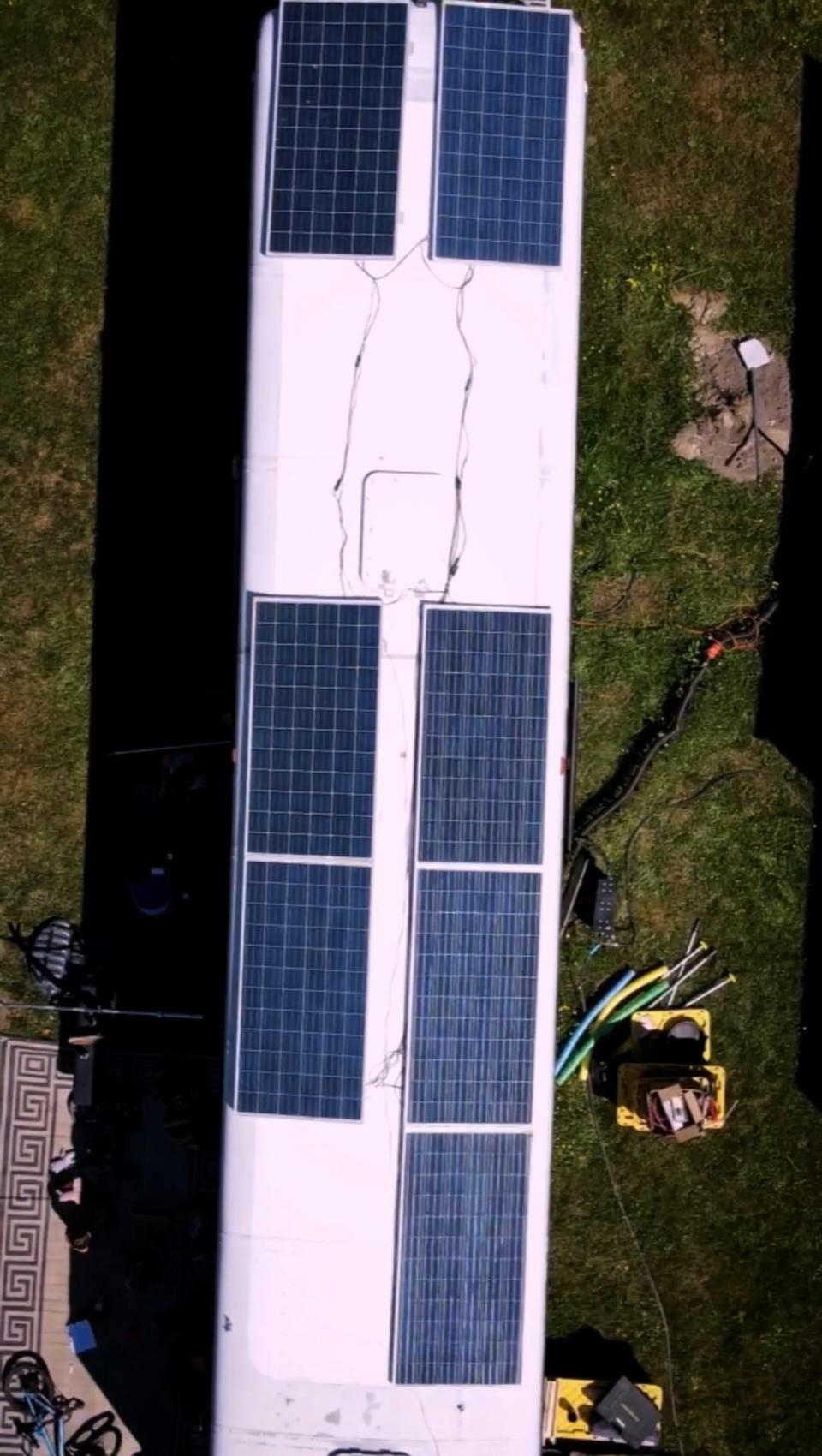 The Wanderlusters Bus Family Solar Panels