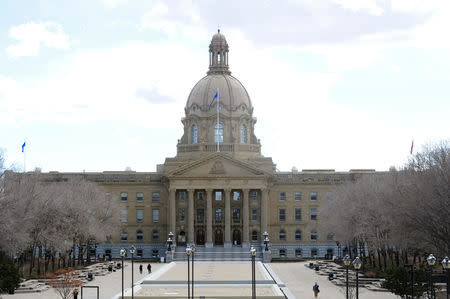 The Alberta Legislature building is pictured before Jason Kenney, Alberta's premier-designate and leader of the United Conservative Party (UCP), meets the media in Edmonton, Alberta, Canada April 17, 2019. REUTERS/Candace Elliott