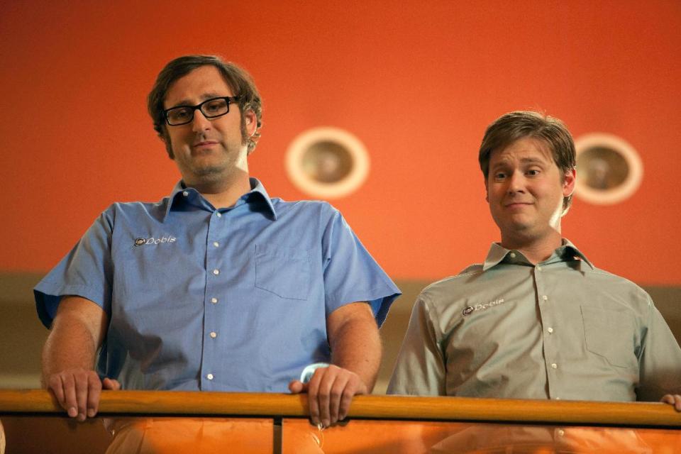 In this film image released by Magnolia Pictures, Eric Wareheim, left, and Tim Heidecker are shown in a scene from "Tim & Eric's Billion Dollar Movie." (AP Photo/Magnolia Pictures)