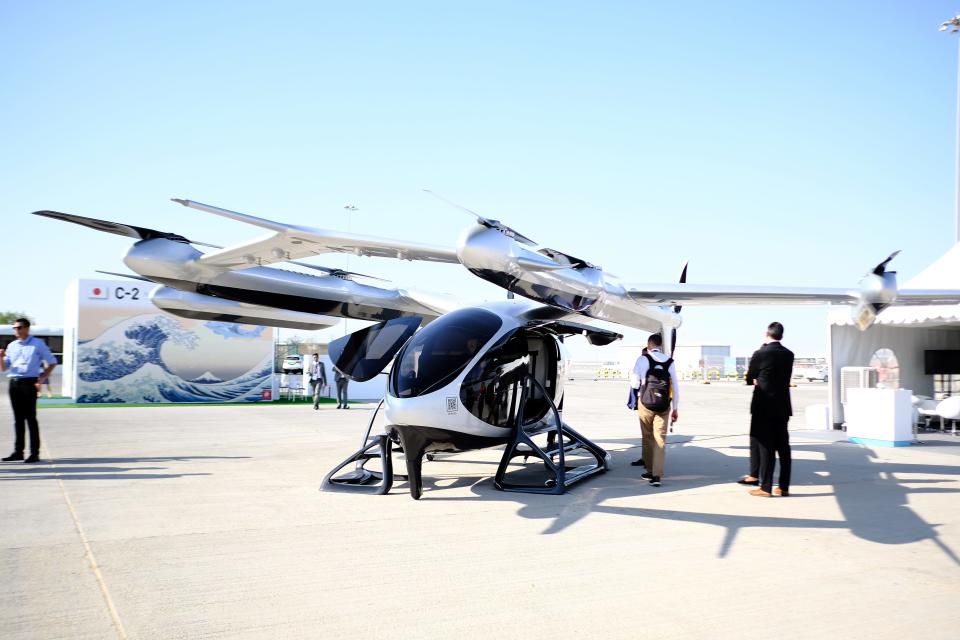 Autoflight's Prosperity eVTOL on the tarmac at Dubai Airshow