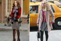 <b>Layering</b> <br>New York can get really cold. And Carrie has an interesting knack for layering. She also likes clashing prints like argyle and plaid; to polka dots and floral. We can only imagine her hosiery collection, too!