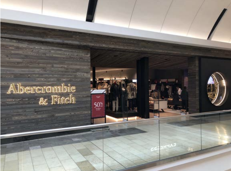 The new look of Abercrombie & Fitch. A recently remodeled store at Garden State Plaza mall in New Jersey. 