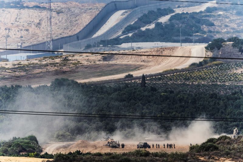 Israeli military forces operate near Israel-Gaza border