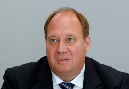 German Chancellery's Chief of Staff Helge Braun is pictured during an interview with Reuters in Berlin