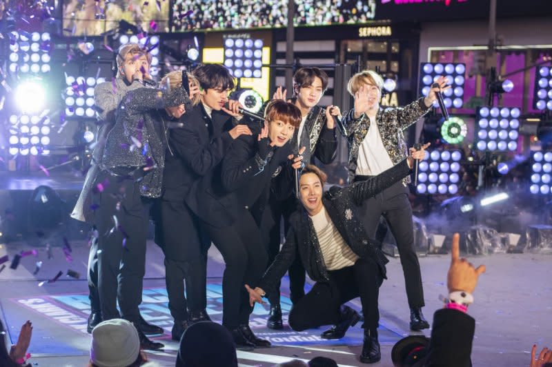 BTS performs on New Year's Eve in Times Square in New York City in 2019. File Photo by Corey Sipkin/UPI