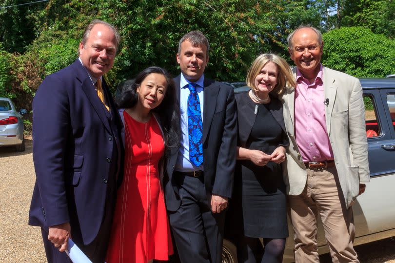 Antiques Road Trip stars Charlie Ross and James Braxton with auctioneer Jane Brown and directors Lin Fan and Justin Fryer