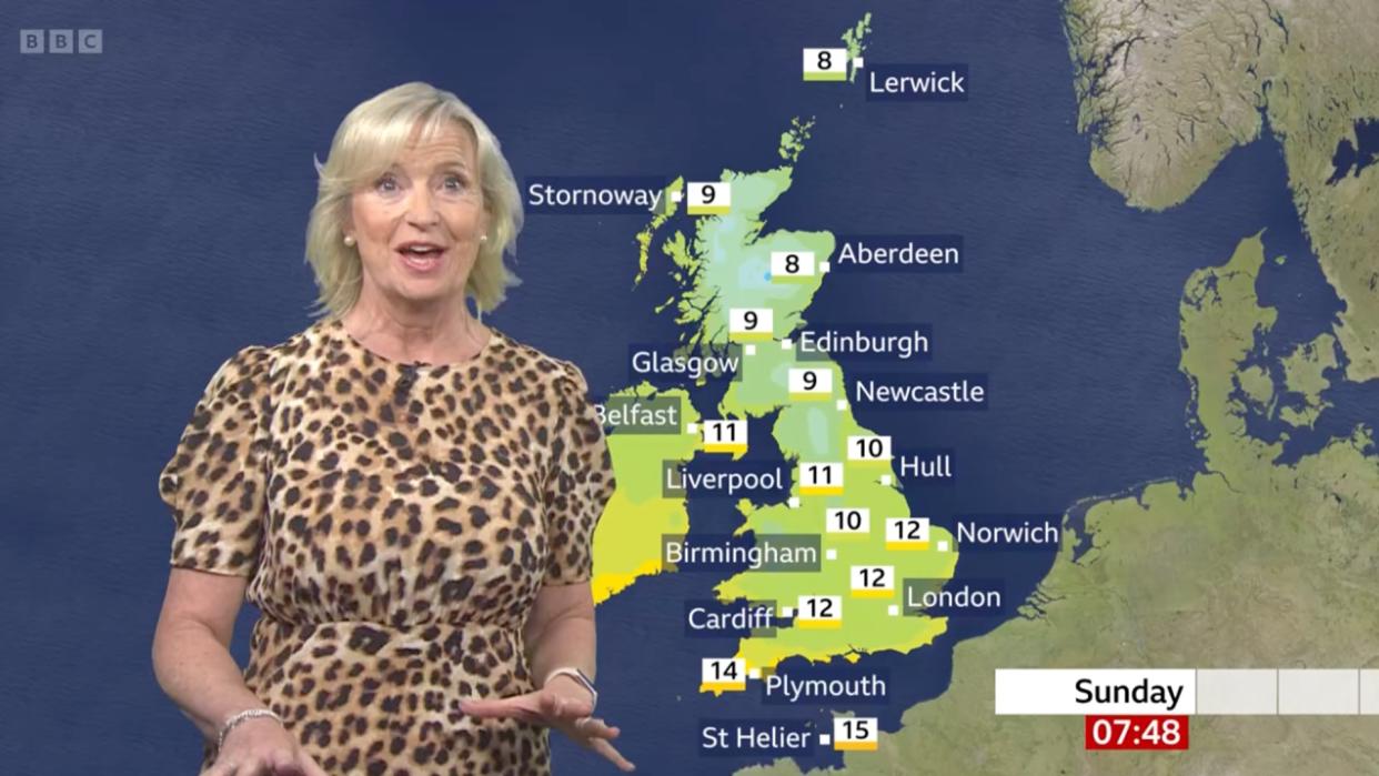 Carol Kirkwood reported on the app glitch on BBC Breakfast