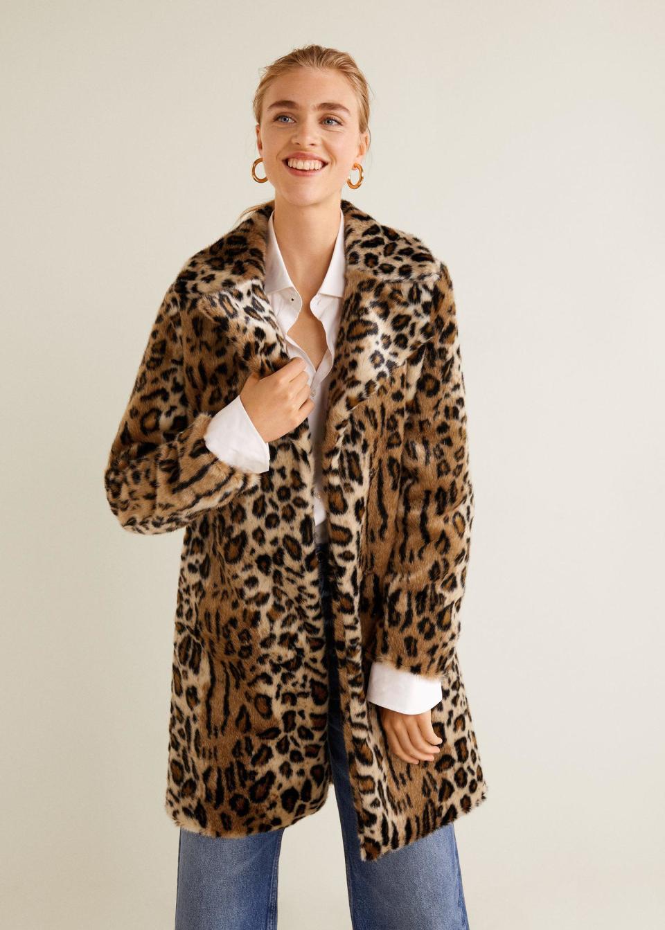 Mango Leopard Faux-Fur Coat (Photo: Mango)