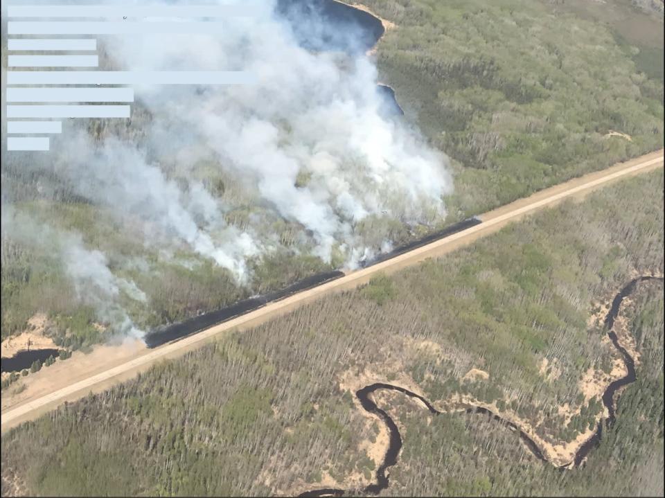 The wildfires are classified as out of control at 251 and 50 hectares in size, respectively. (Social Media via Alberta Wildfire)