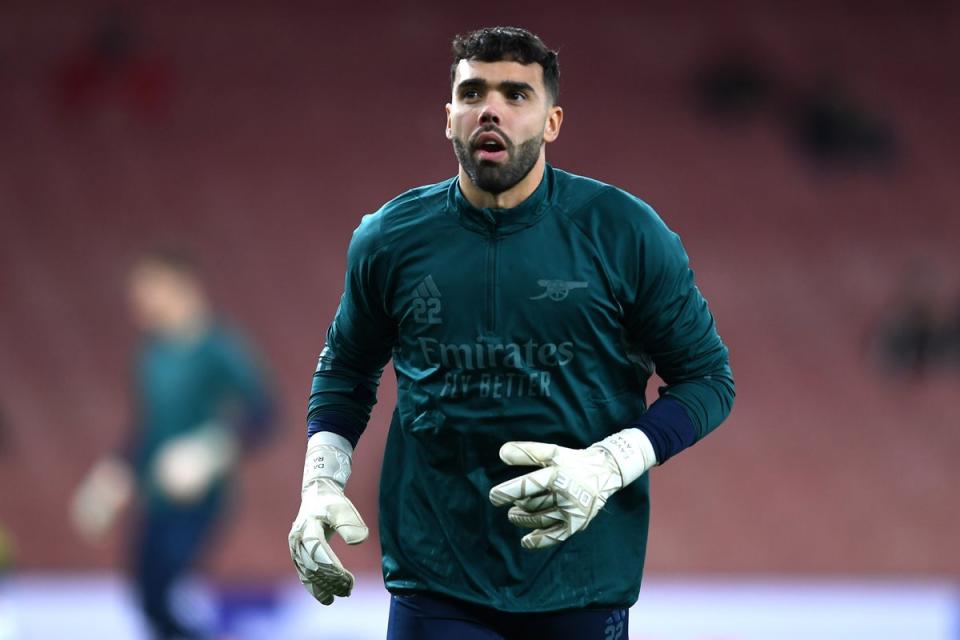 David Raya will be back in goal for Arsenal against Lens on Wednesday (Arsenal FC via Getty Images)