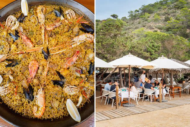 Gunnar Knechtel From left: Es Torrent's famous paella; outdoor seating at Es Torrent.