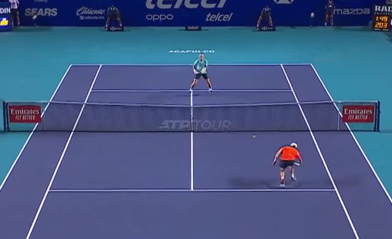 Un instante del espectacular punto entre De Miñaur y Ruud en la final de Acapulco