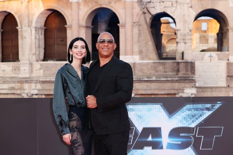 Meadow Rain Walker con Vin Diesel en la presentación de 'Rápidos y Furiosos X' en Roma. Foto: Photo by Ernesto S. Ruscio/Getty Images for Universal Pictures