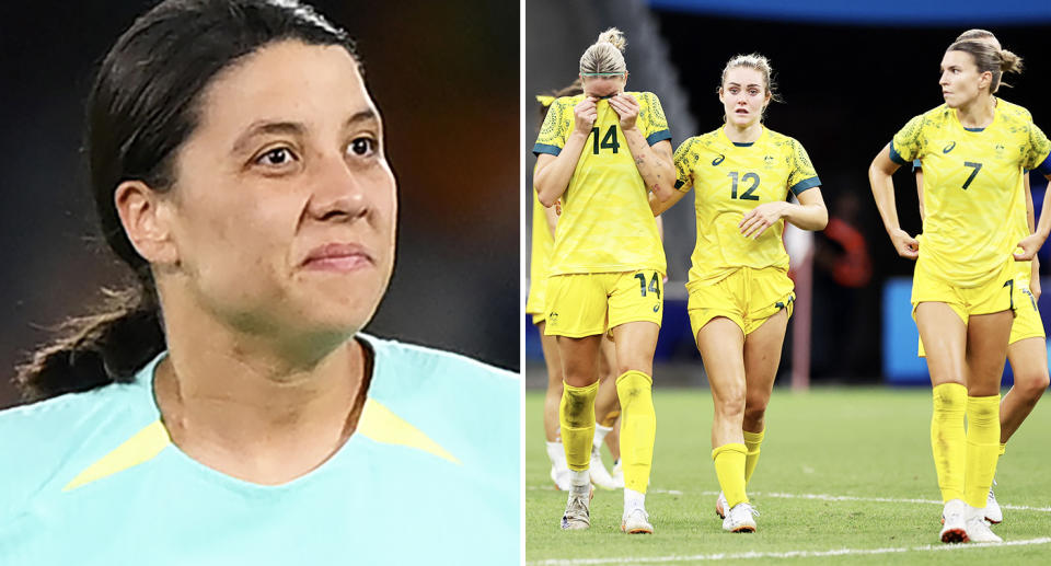 Sam Kerr and Matildas players.