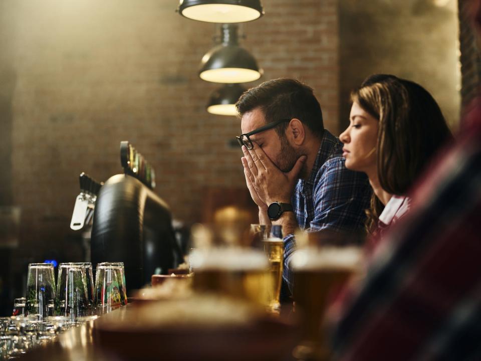 Couple unhappy on a date