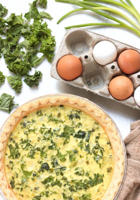 Dish by Dish<p>A buttery pie crust filled with a delicious but light filling of kale, spring onions, onions, eggs, yogurt, milk and a hint of salt and pepper.</p><p><strong>Get the recipe: <a href="http://dishbydish.net/2015/11/30/gluten-free-kale-spring-onion-quiche/" rel="sponsored" target="_blank" data-ylk="slk:Kale and Spring Onion Quiche;elm:context_link;itc:0;sec:content-canvas" class="link "><em>Kale and Spring Onion Quiche</em></a></strong></p>