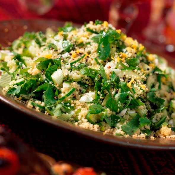 green couscous with lemon dressing